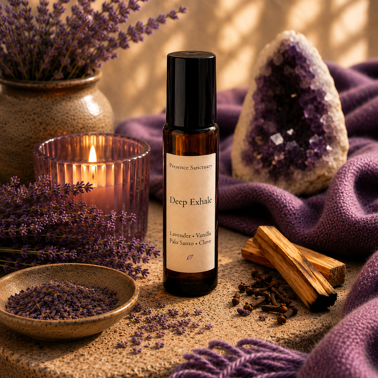 Deep Exhale | Lavender Vanilla Palo Santo Essential Oil Roll-On