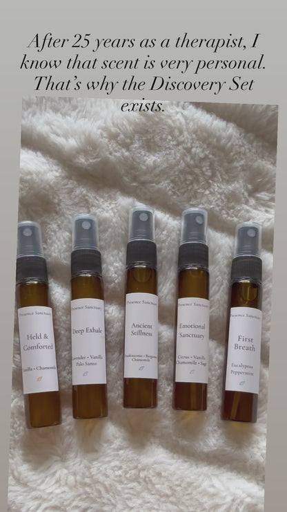 Therapist-Curated Aromatherapy Discovery Set | 5 Essential Oil Body Mists for Stress Support