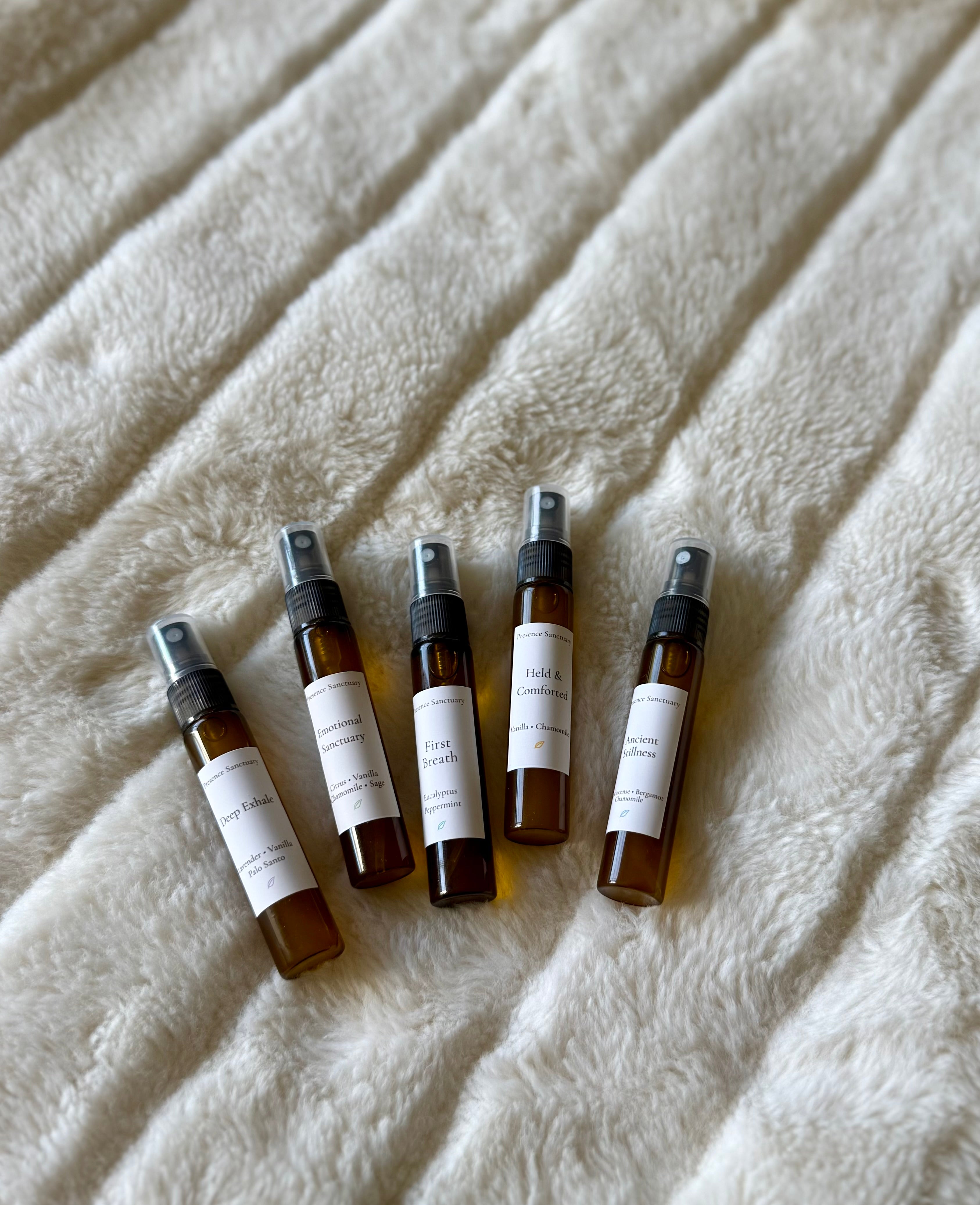 5 Essential Oil Blends Body Mists Sample Set