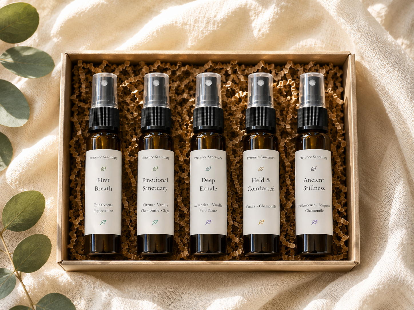 5 Essential Oil Blends Body Mists Sample Set