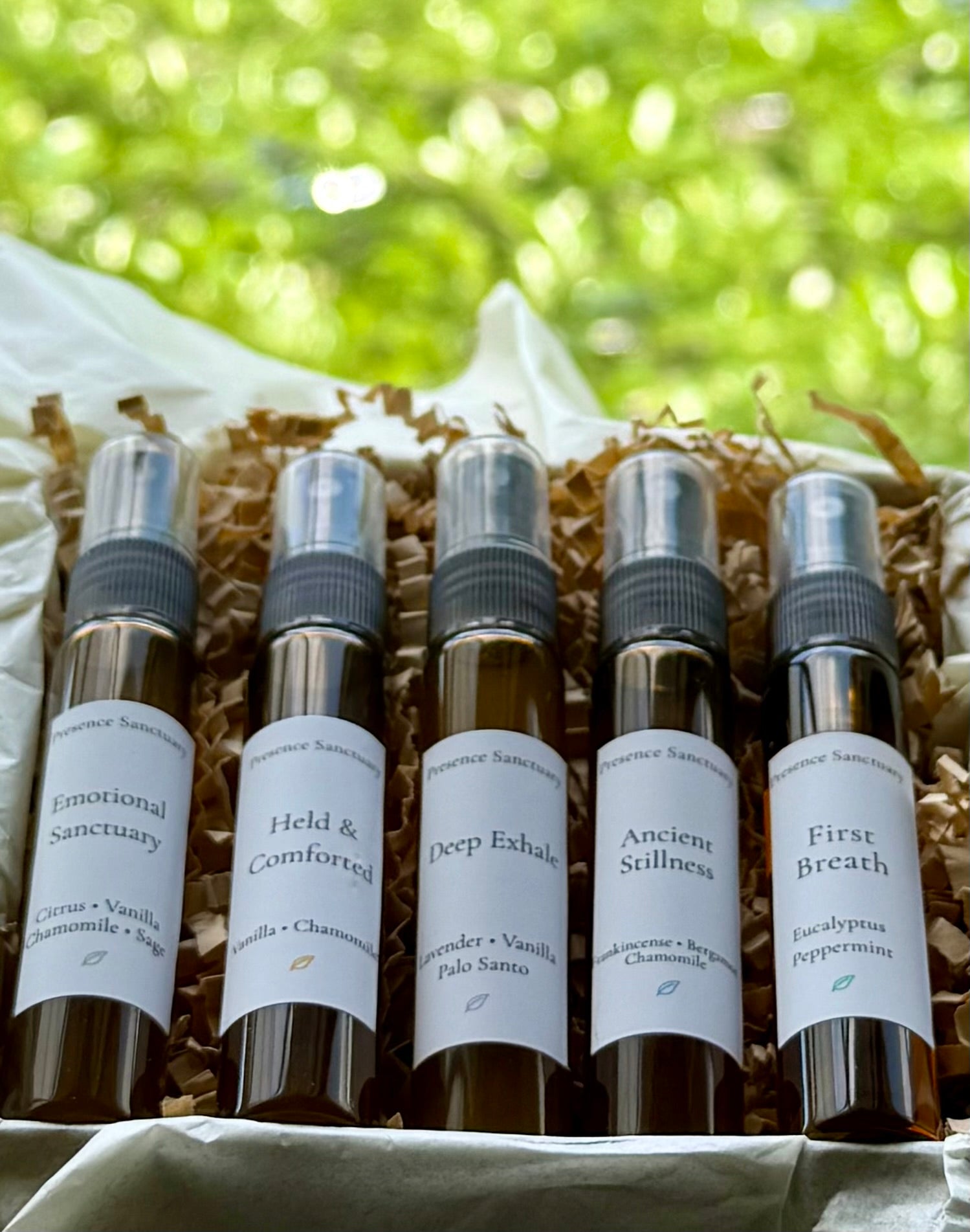 5 Essential Oil Blends Body Mists Sample Set