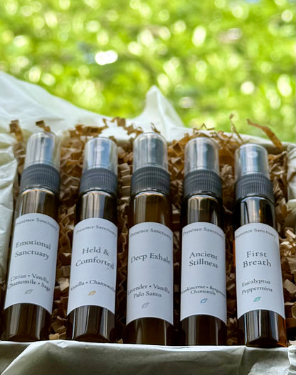 Therapist-Curated Aromatherapy Discovery Set | 5 Essential Oil Body Mists for Stress Support